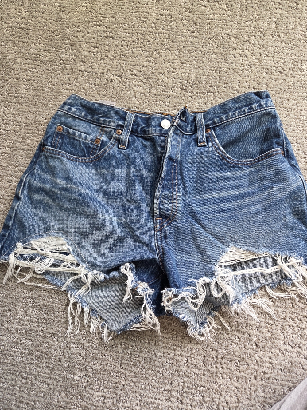 Levi's Distressed Blue Cutoff Jean Shorts